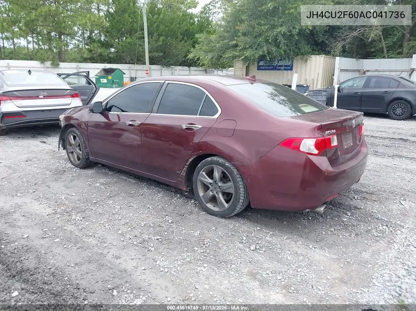 2010 Acura Tsx 2.4 VIN: JH4CU2F60AC041736 Lot: 45616749
