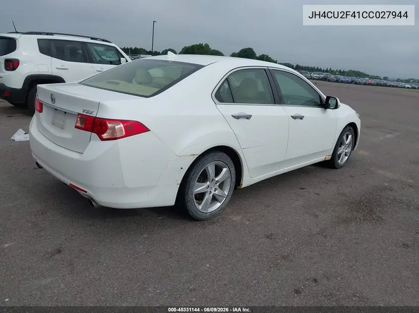 2012 Acura Tsx 2.4 VIN: JH4CU2F41CC027944 Lot: 45331144