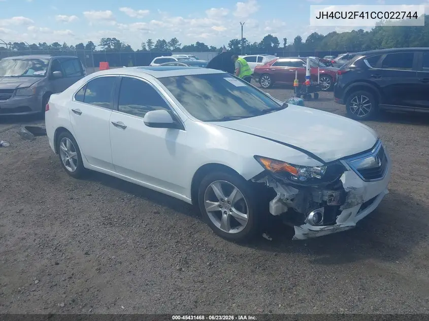 2012 Acura Tsx 2.4 VIN: JH4CU2F41CC022744 Lot: 45431468