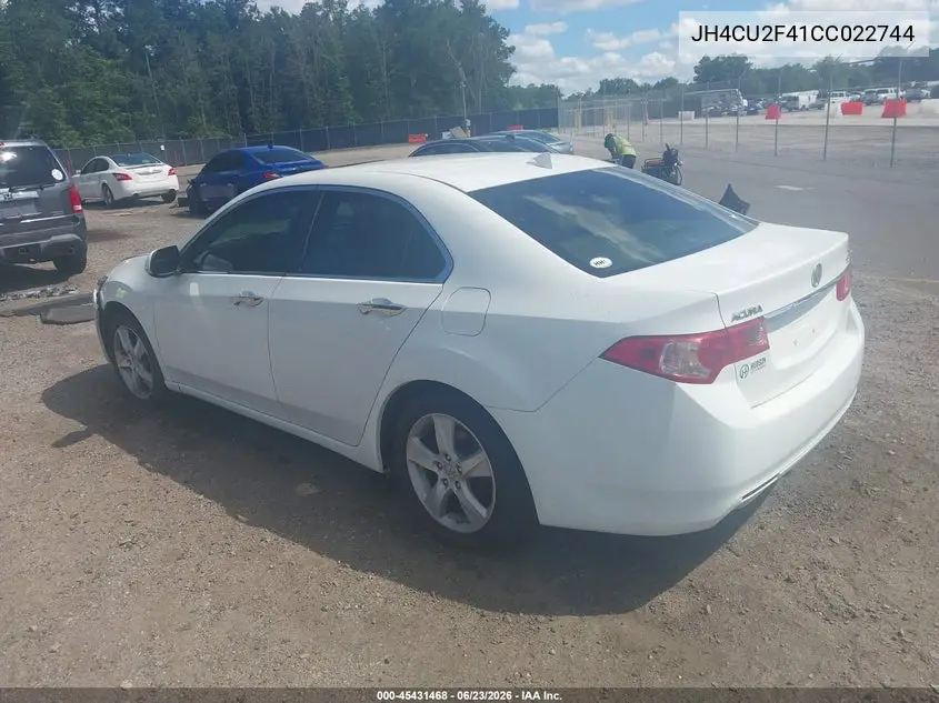 2012 Acura Tsx 2.4 VIN: JH4CU2F41CC022744 Lot: 45431468