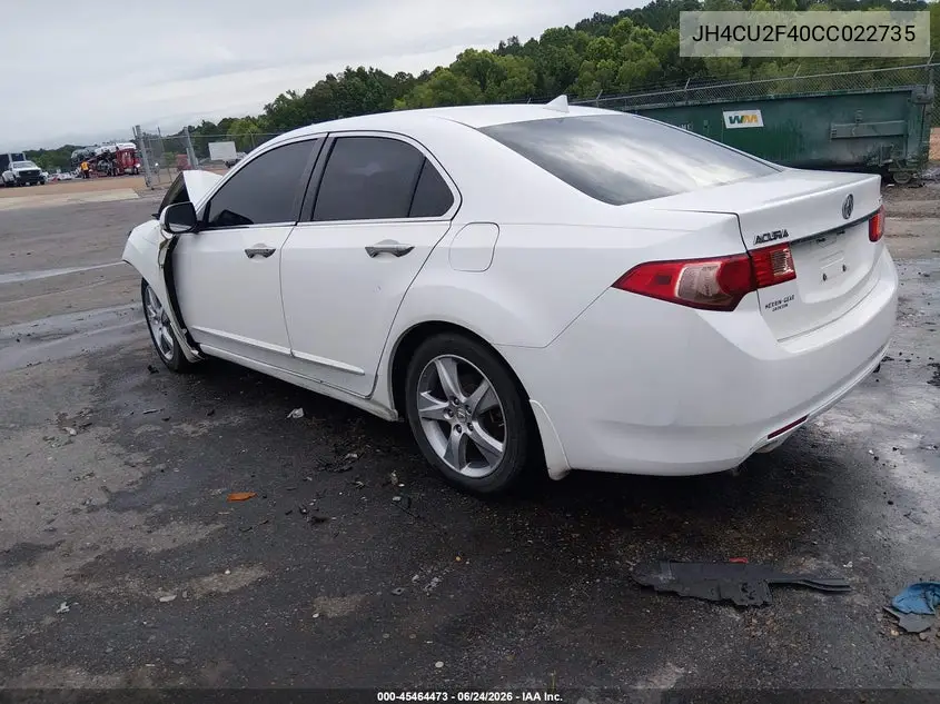 2012 Acura Tsx 2.4 VIN: JH4CU2F40CC022735 Lot: 45464473