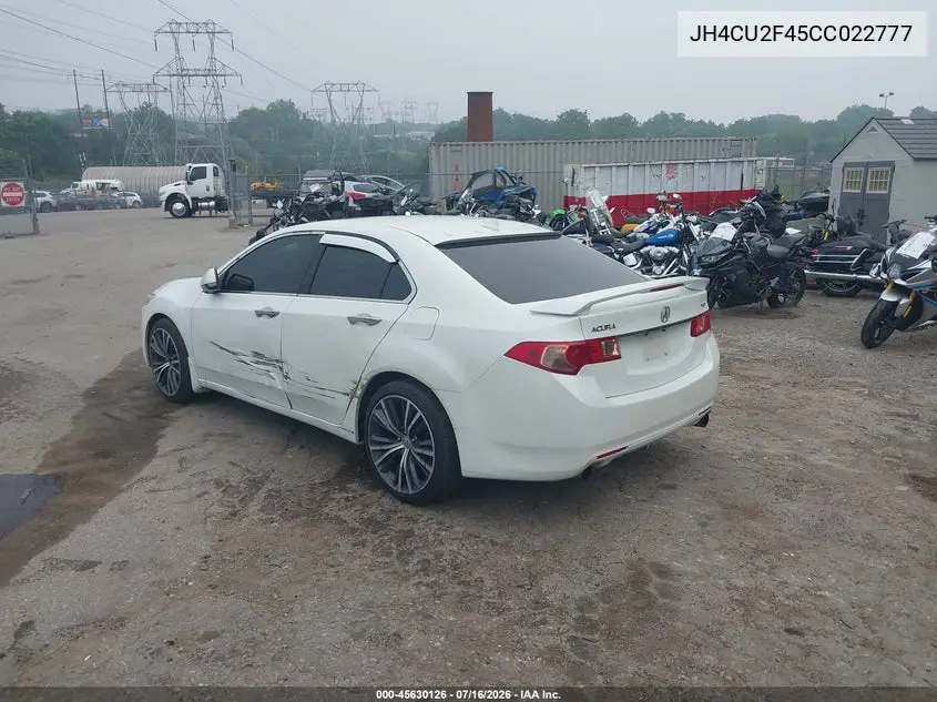 2012 Acura Tsx 2.4 VIN: JH4CU2F45CC022777 Lot: 45630126
