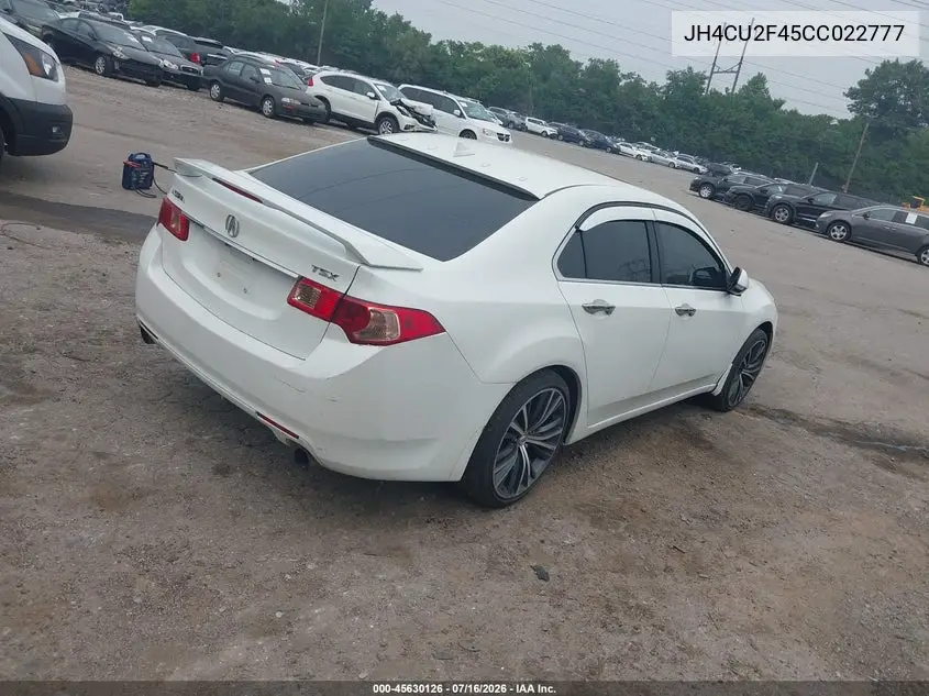 2012 Acura Tsx 2.4 VIN: JH4CU2F45CC022777 Lot: 45630126