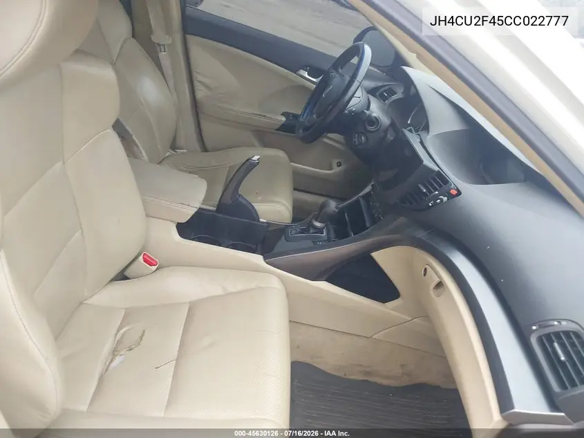 2012 Acura Tsx 2.4 VIN: JH4CU2F45CC022777 Lot: 45630126