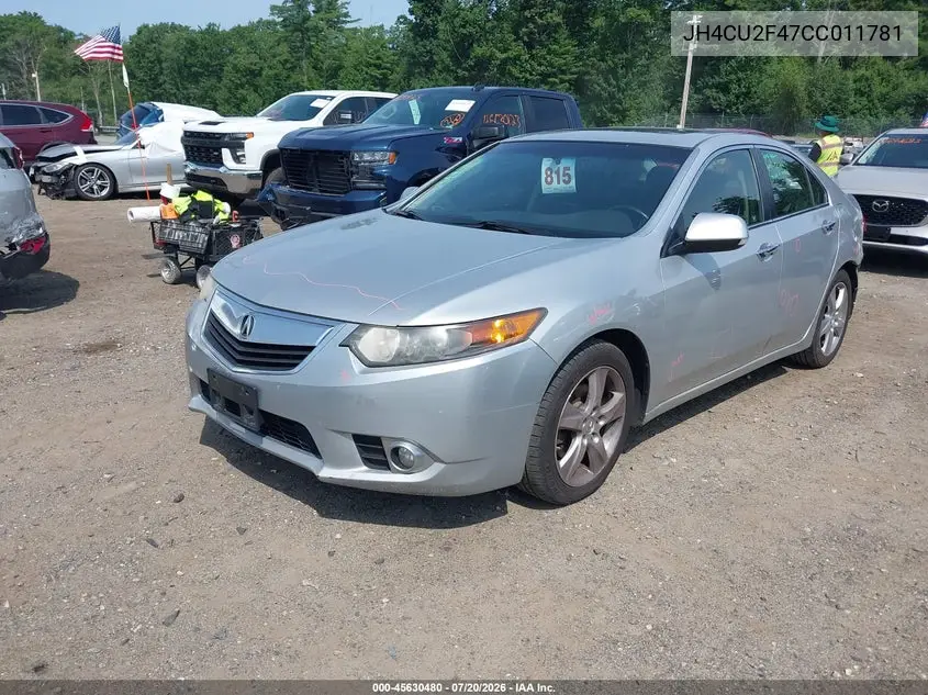 2012 Acura Tsx 2.4 VIN: JH4CU2F47CC011781 Lot: 45630480