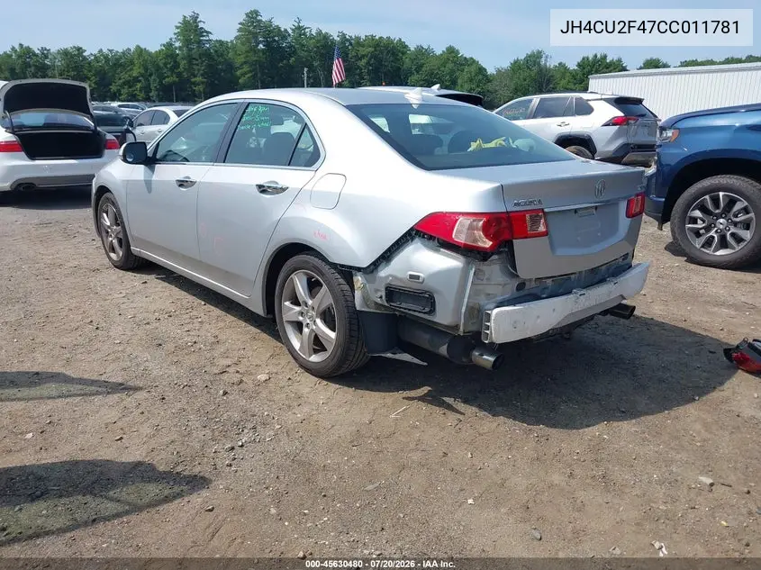 2012 Acura Tsx 2.4 VIN: JH4CU2F47CC011781 Lot: 45630480
