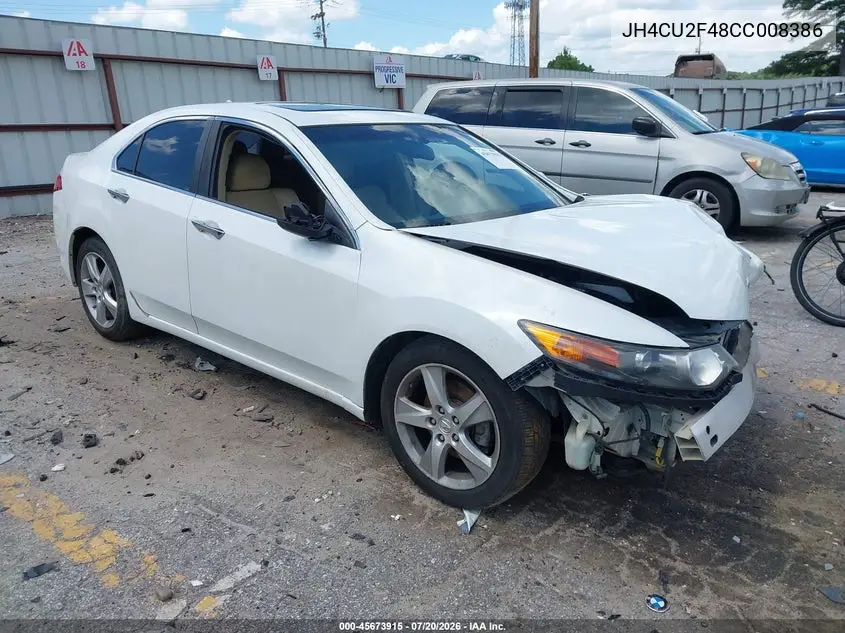 2012 Acura Tsx 2.4 VIN: JH4CU2F48CC008386 Lot: 45673915