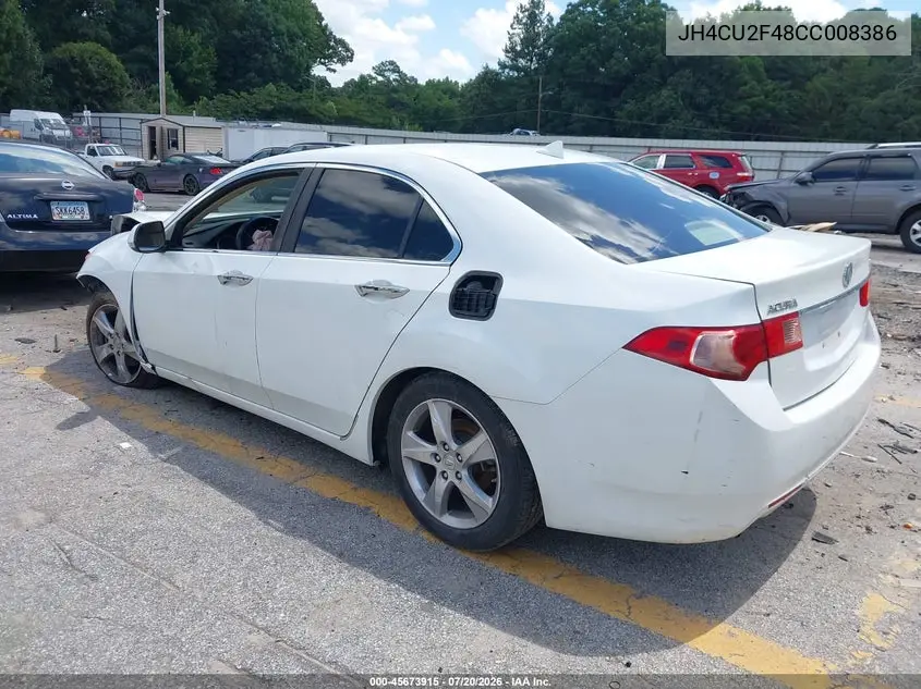 2012 Acura Tsx 2.4 VIN: JH4CU2F48CC008386 Lot: 45673915