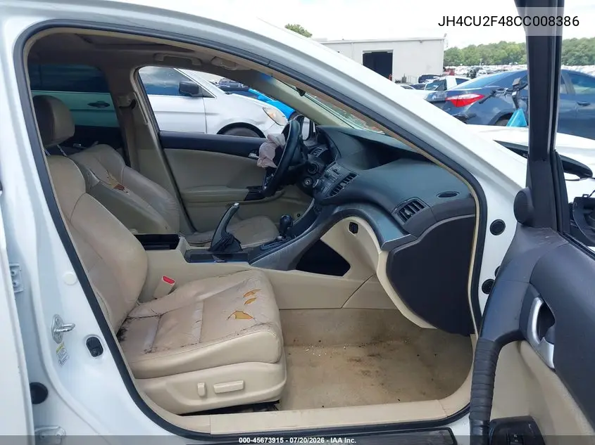 2012 Acura Tsx 2.4 VIN: JH4CU2F48CC008386 Lot: 45673915