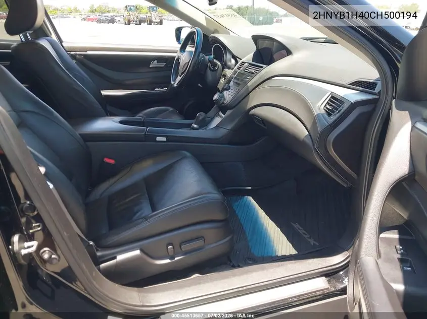 2012 Acura Zdx VIN: 2HNYB1H40CH500194 Lot: 45513657