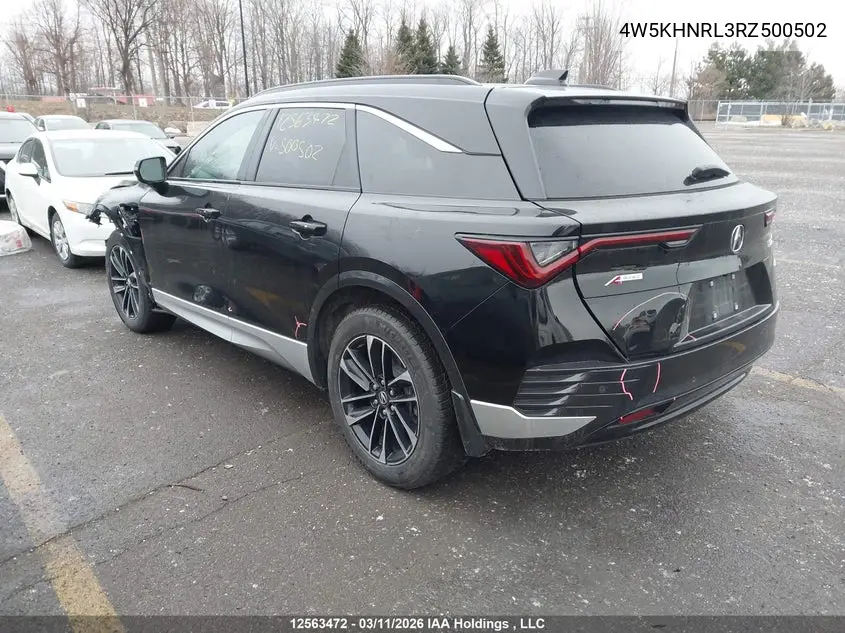 2024 Acura Zdx VIN: 4W5KHNRL3RZ500502 Lot: 12563472