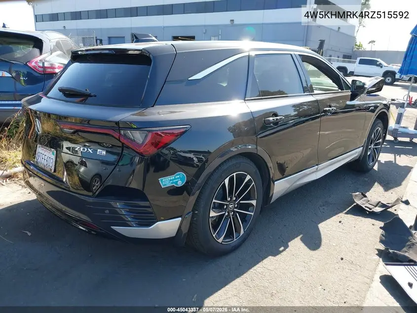 2024 Acura Zdx A-Spec VIN: 4W5KHMRK4RZ515592 Lot: 45043337