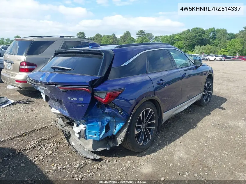 2024 Acura Zdx A-Spec VIN: 4W5KHNRL7RZ514337 Lot: 45323952