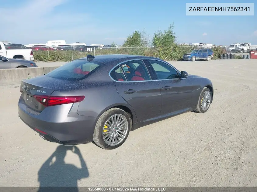 2017 Alfa Romeo Giulia Ti VIN: ZARFAEEN4H7562341 Lot: 12658080