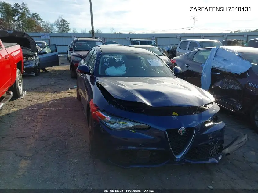 ZARFAEEN5H7540431 2017 Alfa Romeo Giulia Ti Awd