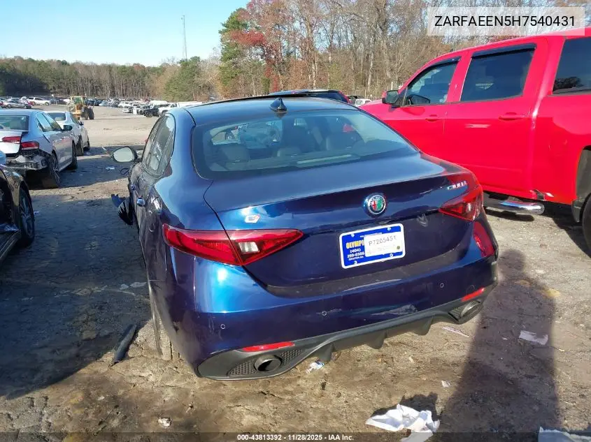 ZARFAEEN5H7540431 2017 Alfa Romeo Giulia Ti Awd