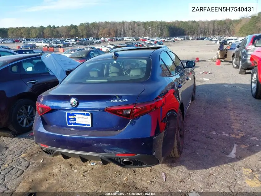 ZARFAEEN5H7540431 2017 Alfa Romeo Giulia Ti Awd