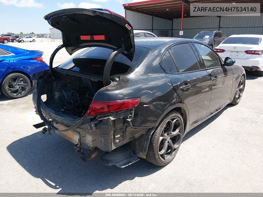 2017 Alfa Romeo Giulia Ti Rwd VIN: ZARFAECN4H7534140 Lot: 45096600