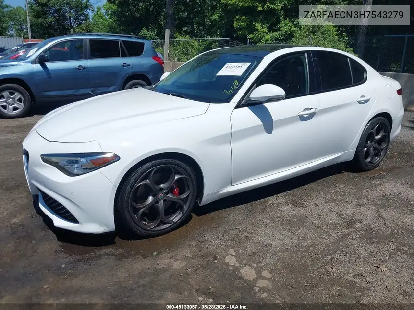 2017 Alfa Romeo Giulia Ti Rwd VIN: ZARFAECN3H7543279 Lot: 45133057