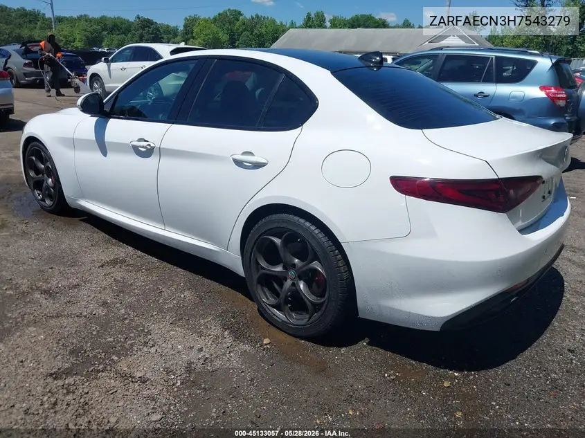2017 Alfa Romeo Giulia Ti Rwd VIN: ZARFAECN3H7543279 Lot: 45133057