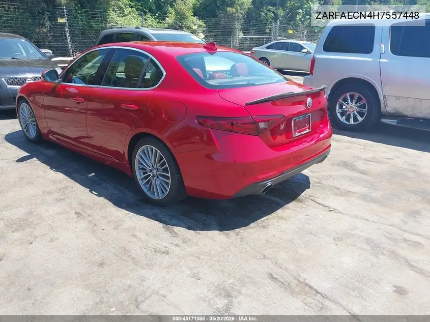 2017 Alfa Romeo Giulia Ti Rwd VIN: ZARFAECN4H7557448 Lot: 45171368