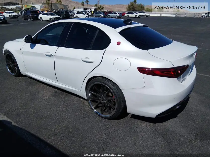 2017 Alfa Romeo Giulia Ti Rwd VIN: ZARFAECNXH7545773 Lot: 45221793