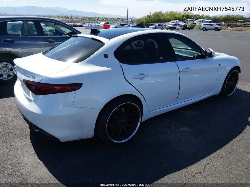 2017 Alfa Romeo Giulia Ti Rwd VIN: ZARFAECNXH7545773 Lot: 45221793