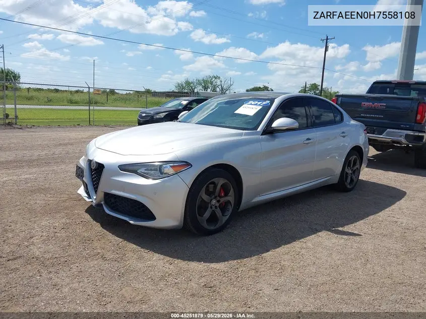 2017 Alfa Romeo Giulia Ti Awd VIN: ZARFAEEN0H7558108 Lot: 45251879