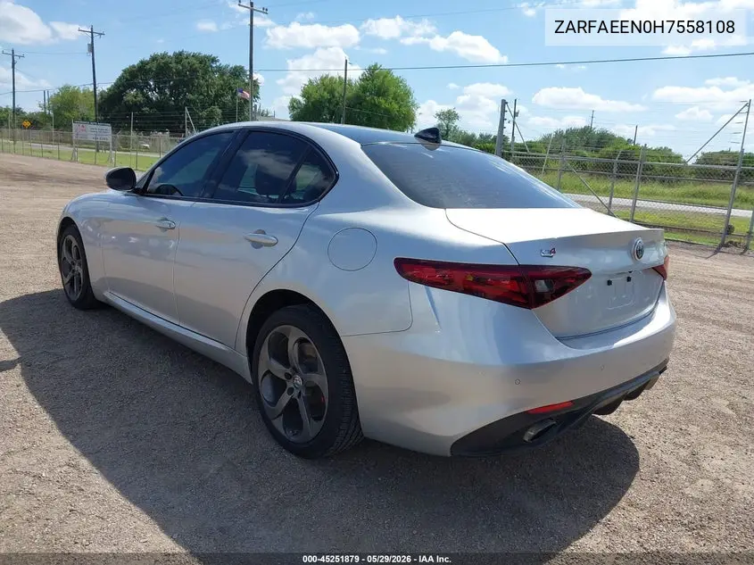 2017 Alfa Romeo Giulia Ti Awd VIN: ZARFAEEN0H7558108 Lot: 45251879