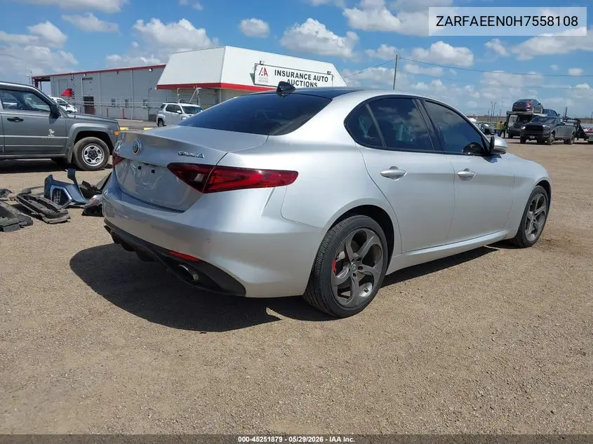 2017 Alfa Romeo Giulia Ti Awd VIN: ZARFAEEN0H7558108 Lot: 45251879