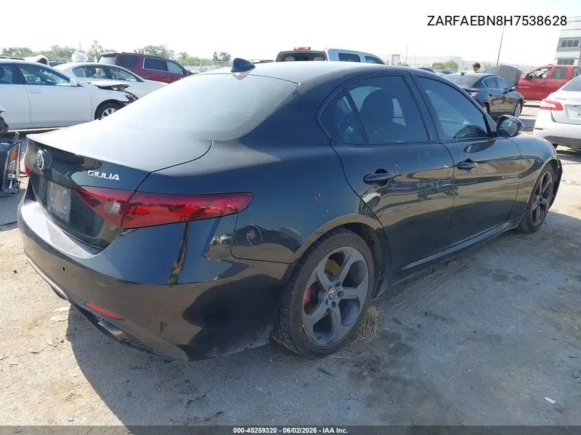 2017 Alfa Romeo Giulia Rwd VIN: ZARFAEBN8H7538628 Lot: 45259320