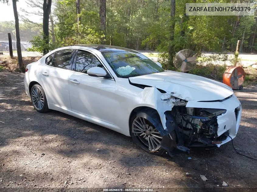 2017 Alfa Romeo Giulia Ti Awd VIN: ZARFAEEN0H7543379 Lot: 45268375