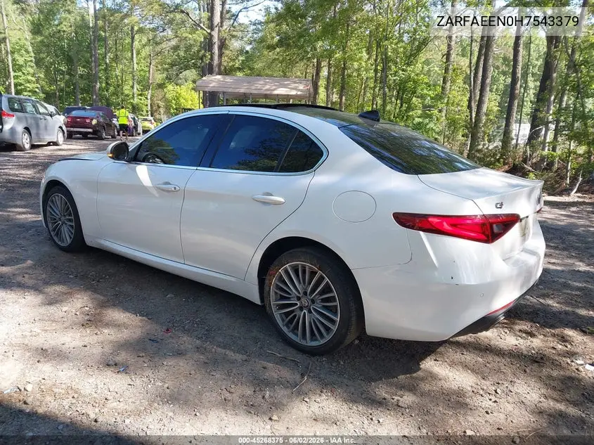 2017 Alfa Romeo Giulia Ti Awd VIN: ZARFAEEN0H7543379 Lot: 45268375