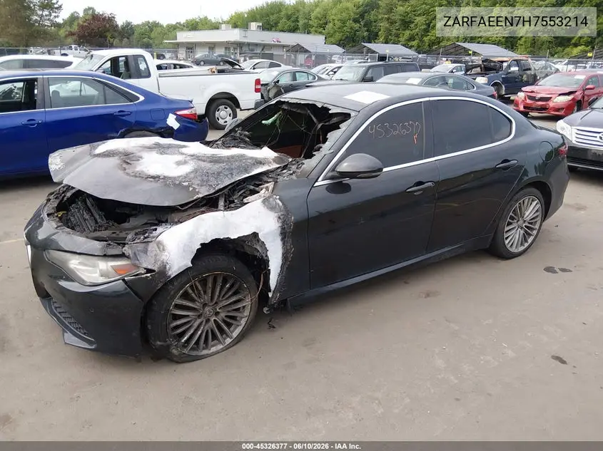 2017 Alfa Romeo Giulia Ti Awd VIN: ZARFAEEN7H7553214 Lot: 45326377