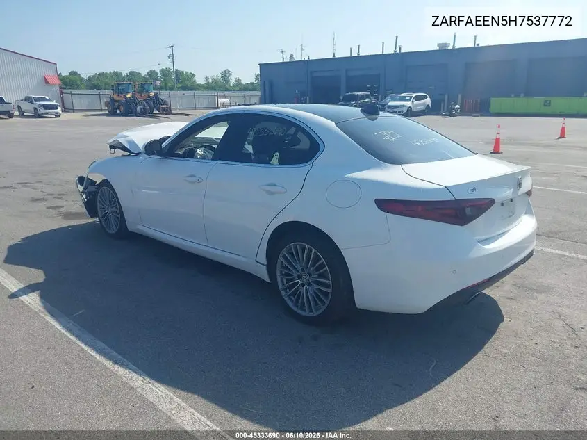 2017 Alfa Romeo Giulia Ti Awd VIN: ZARFAEEN5H7537772 Lot: 45333690