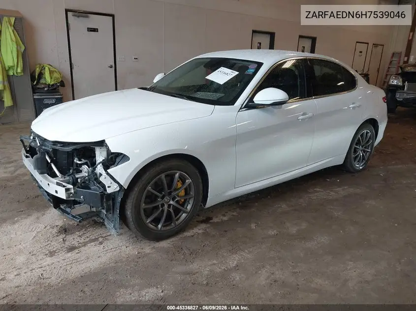 2017 Alfa Romeo Giulia Awd VIN: ZARFAEDN6H7539046 Lot: 45336827