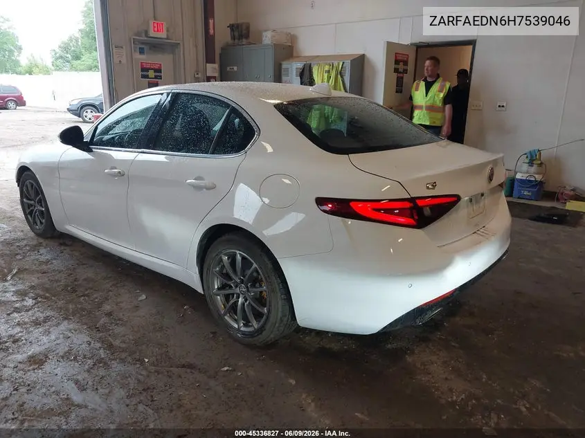 2017 Alfa Romeo Giulia Awd VIN: ZARFAEDN6H7539046 Lot: 45336827