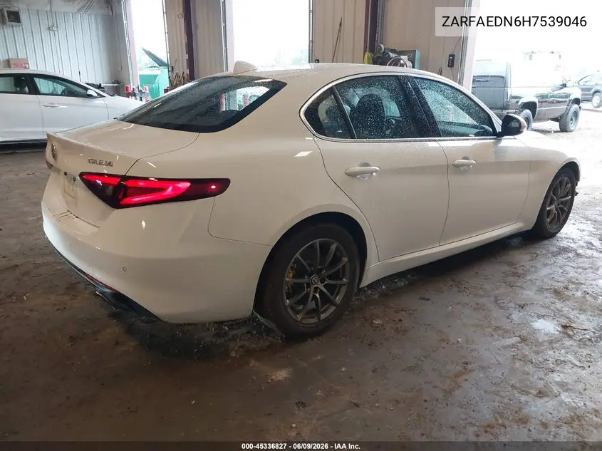 2017 Alfa Romeo Giulia Awd VIN: ZARFAEDN6H7539046 Lot: 45336827