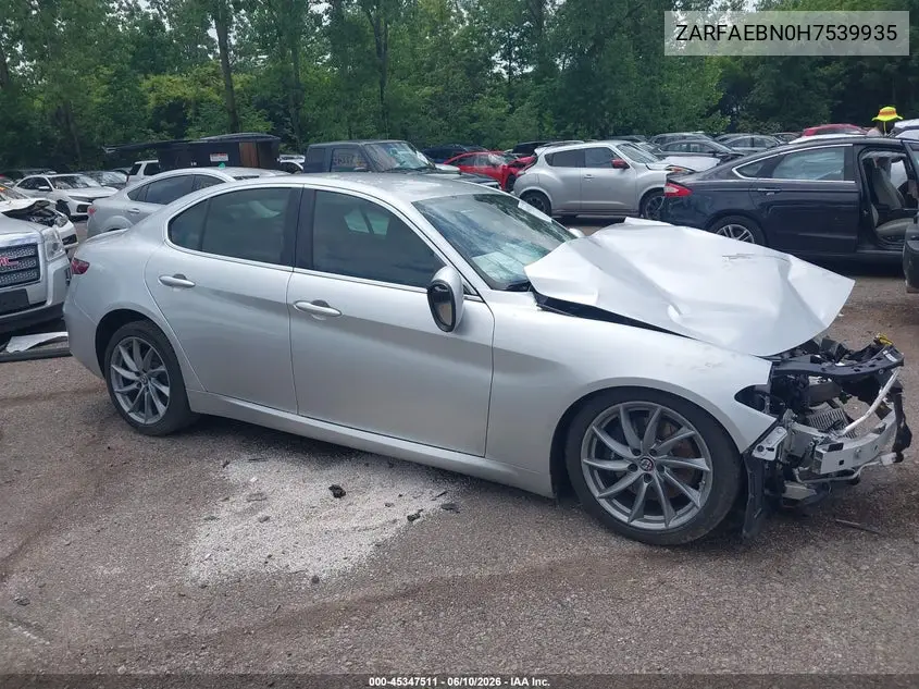 2017 Alfa Romeo Giulia Rwd VIN: ZARFAEBN0H7539935 Lot: 45347511