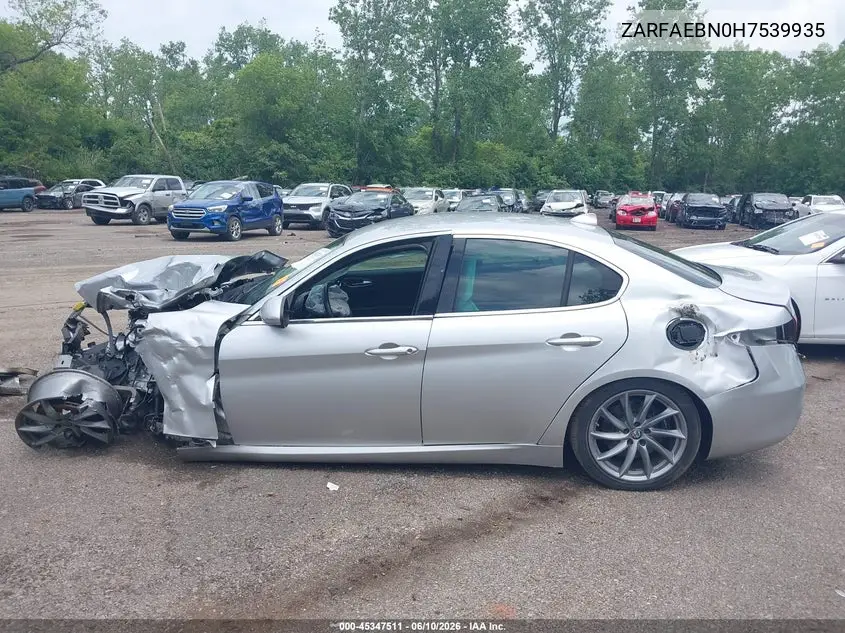 2017 Alfa Romeo Giulia Rwd VIN: ZARFAEBN0H7539935 Lot: 45347511