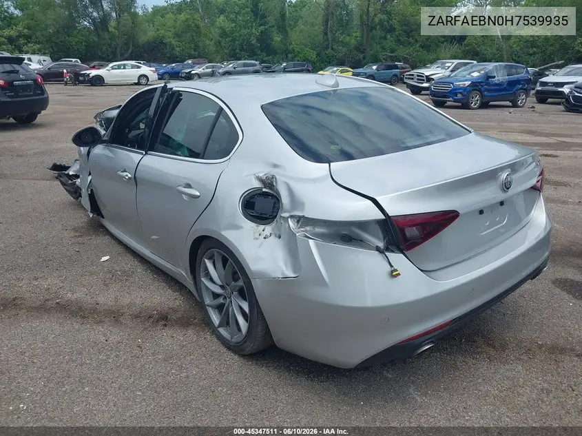 2017 Alfa Romeo Giulia Rwd VIN: ZARFAEBN0H7539935 Lot: 45347511