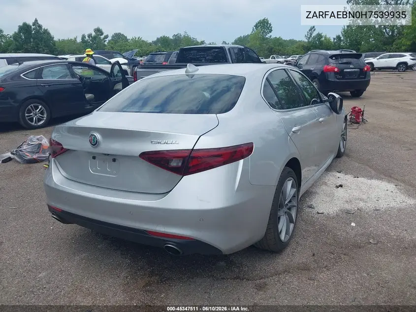 2017 Alfa Romeo Giulia Rwd VIN: ZARFAEBN0H7539935 Lot: 45347511