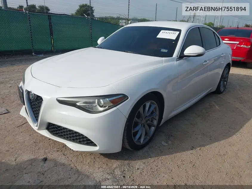 2017 Alfa Romeo Giulia Rwd VIN: ZARFAEBN6H7551894 Lot: 45421551