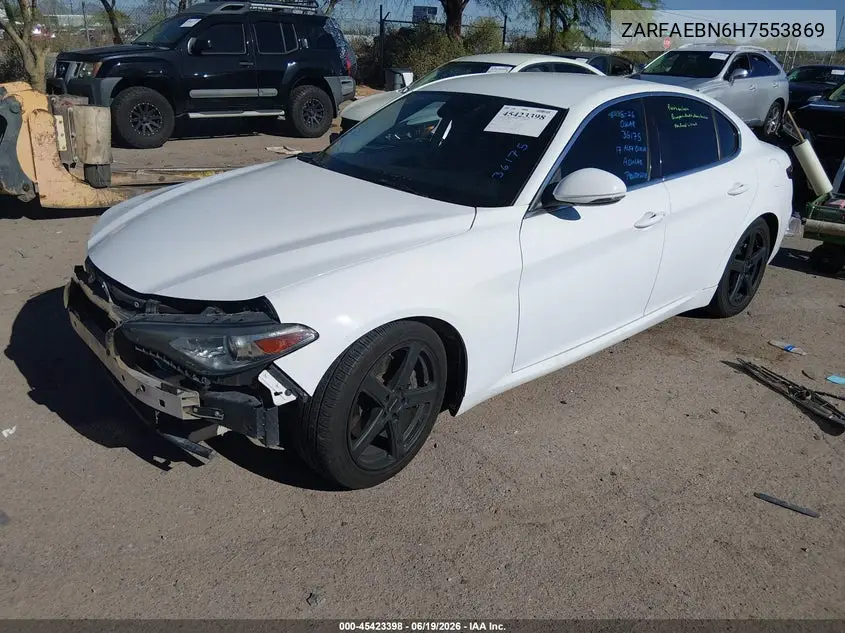 2017 Alfa Romeo Giulia Rwd VIN: ZARFAEBN6H7553869 Lot: 45423398