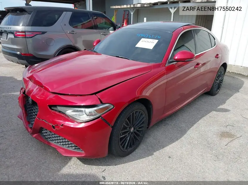 2017 Alfa Romeo Giulia Ti Awd VIN: ZARFAEEN8H7550242 Lot: 45426116