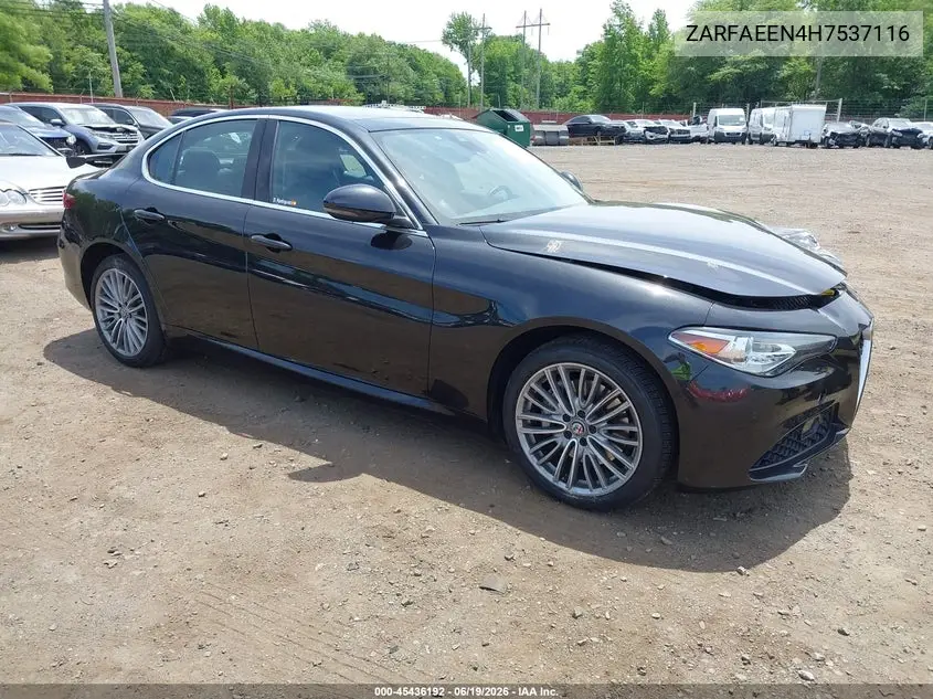 2017 Alfa Romeo Giulia Ti Awd VIN: ZARFAEEN4H7537116 Lot: 45436192
