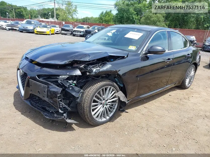 2017 Alfa Romeo Giulia Ti Awd VIN: ZARFAEEN4H7537116 Lot: 45436192