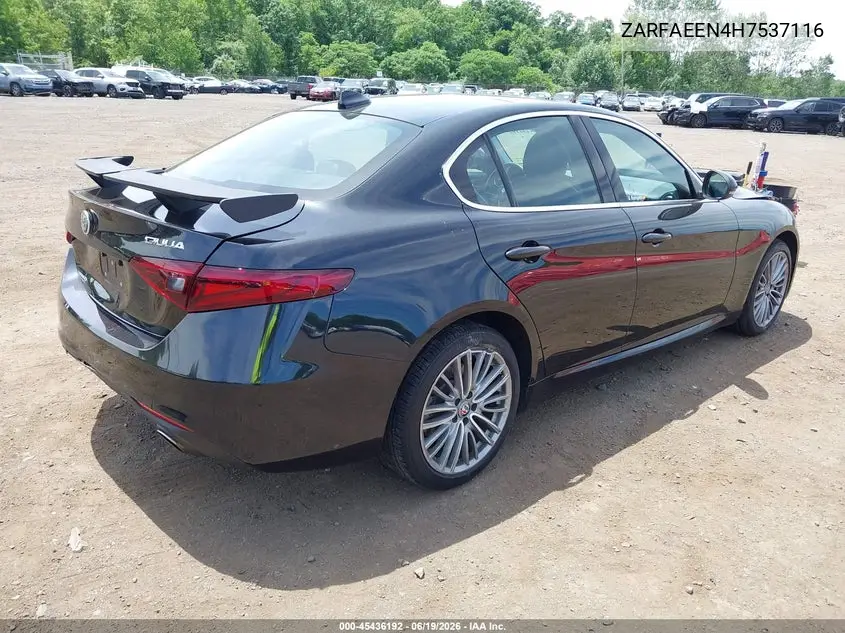 2017 Alfa Romeo Giulia Ti Awd VIN: ZARFAEEN4H7537116 Lot: 45436192