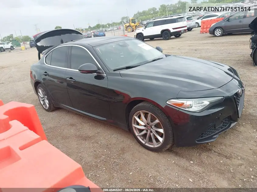 2017 Alfa Romeo Giulia Awd VIN: ZARFAEDN7H7551514 Lot: 45465241