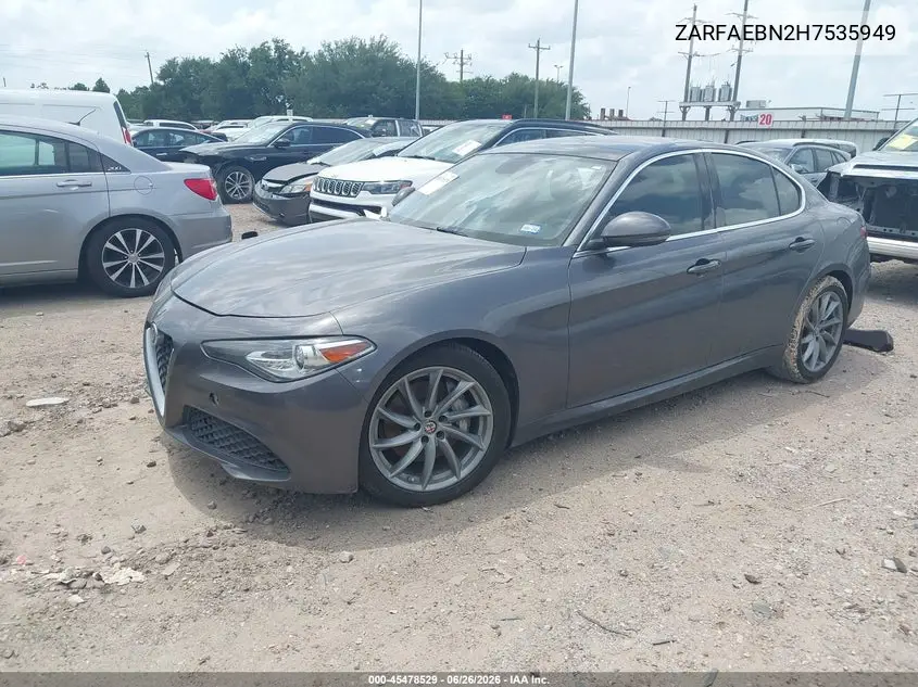 2017 Alfa Romeo Giulia Rwd VIN: ZARFAEBN2H7535949 Lot: 45478529